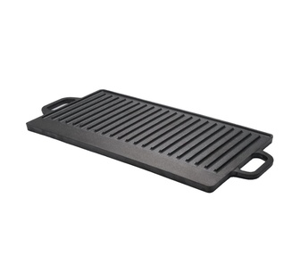 CookHaus 49.5cm Reversible Cast Iron Non-Stick Grill Pan