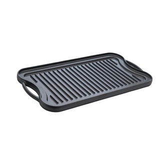CookHaus 50.5cm Reversible Cast Iron Non-Stick Grill Pan