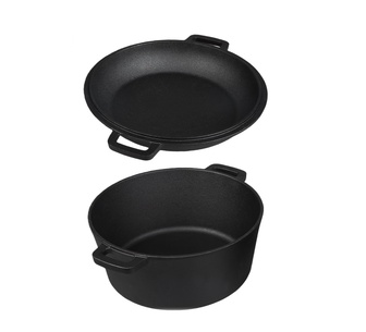 CookHaus 5.84L Cast Iron Stew Pot and Skillet