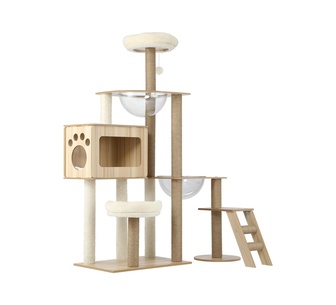 Cooch 142cm Beige Wooden Cat Tree