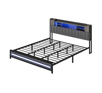 Corndell King Grey LED Bed Frame