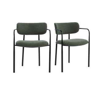 Set of 2 Cora Green Upholstered Dining Chair