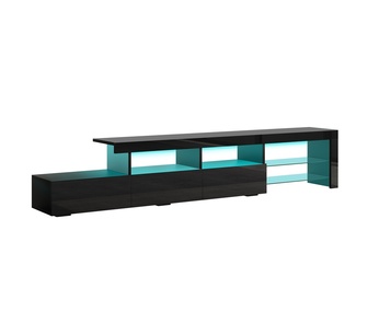 Corvane 220cm Black LED TV Unit