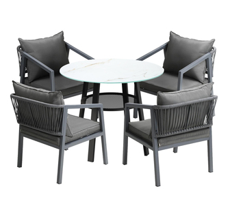 Cordoba 4 Seater Outdoor Dining Set Black