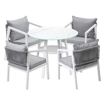 Cordoba 4 Seater Outdoor Dining Set White