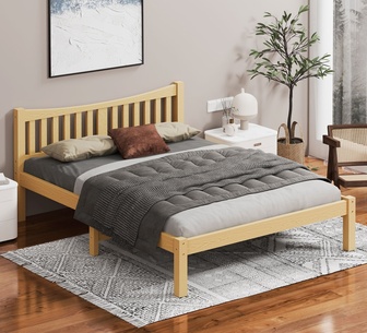 Cosette Double Oak Pine Wood Bed Frame