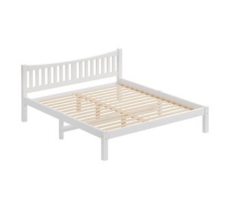 Cosette King White Pine Wood Bed Frame