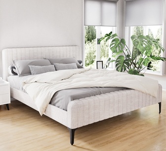 Cosmia King Beige Bed Frame