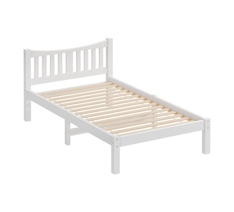 Cosette King Single White Pine Wood Bed Frame