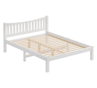 Cosette Queen White Pine Wood Bed Frame