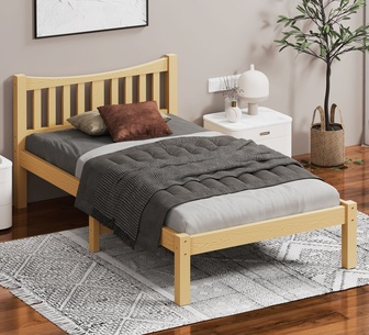 Cosette Single Oak Pine Wood Bed Frame