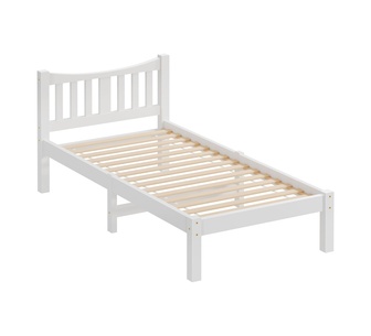 Cosette Single White Pine Wood Bed Frame