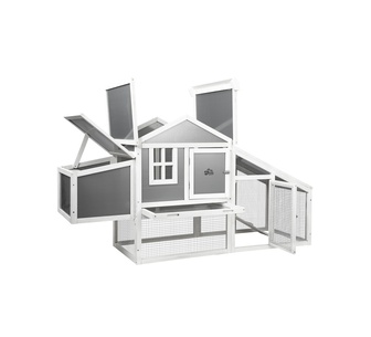 Coty 175cm Grey White Chicken Coop Rabbit Hutch