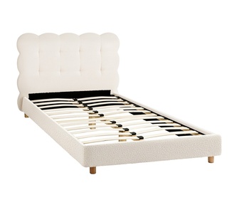 Craig King Single White Boucle Cloud Bed Frame