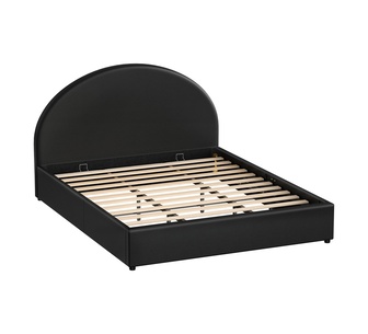 Crissa King Black PU Gas Lift Bed Frame