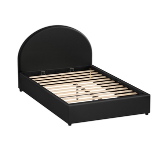 Crissa King Single Black PU Gas Lift Bed Frame
