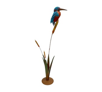Crystle Multi Metal Kingdisher Garden Statue