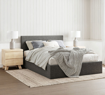 CASEY BED DOUBLE GAS LIFT GREY