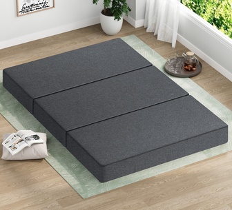 CuddlePush Double Grey Fabric Foldable Mattress