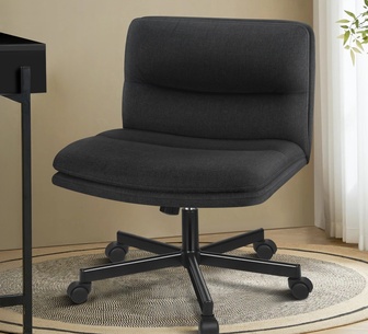 Alcured Black Fabric Armless Office Chair