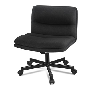 Alcured Black Fabric Armless Office Chair