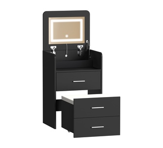 Curvea 2 in 1 Black Dressing Table Set with LED