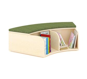Jooyes Puzzle Kids Book Storage Bench w/ Cushion W103cm Oak