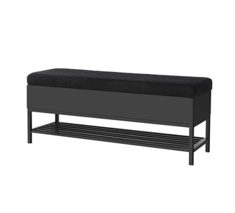 Cyprian Black Rectangle Storage Ottoman