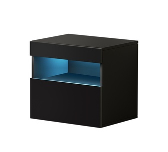 Dally Black Bedside Table with LED