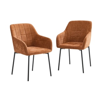 Set of 2 Daphira Orange Dining Chair
