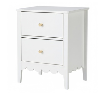 Darya 2 Drawer White Bedside Table
