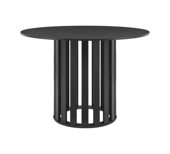 Dargan Round Black Slatted Dining Table