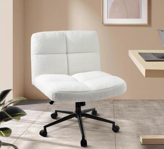Davian Armless Office Chair w/ Wheels White