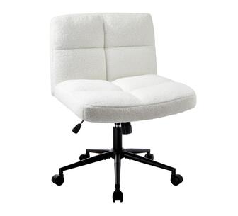 Davian Armless Office Chair w/ Wheels White