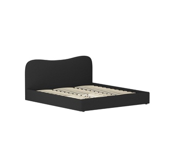 Daya King Black Boucle Bed Frame