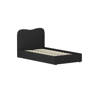Daya King Single Black Boucle Bed Frame