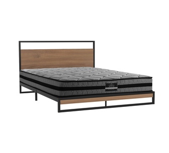 Dayo Queen Black Metal Bed Frame with Mattress
