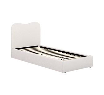 Daya Single White Boucle Bed Frame
