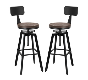 Set of 2 Edda Black Bar Stools