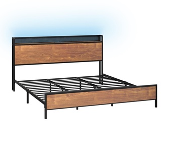 Decoris Queen Bed with LED Brown