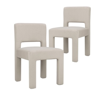 Set of 2 Declan Beige Velvet Dining Chairs