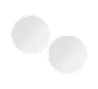 Set of 2 Dewglass 80cm Round Clear LED Wall Mirror