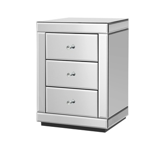 Delle Silver Bedside Table