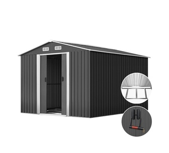Boulder 260x202cm Tool Shelter Sliding Door w/Metal Base