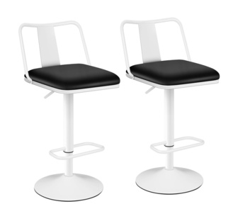 Set of 2 Devante Black and White Bar Stools
