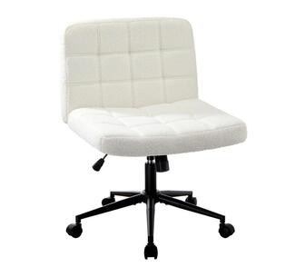 Dhara Armless Office Chair w/ Wheels White