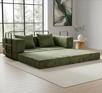Didi 3 Seater Green Compressed Sofa Bed