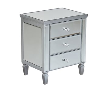 Diamond Silver Bedside Table