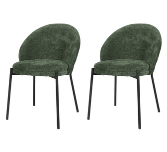 Set of 2 Odin Olive Green Fabric Dining Chair