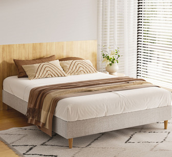 Dijon Beige Double Bed Base